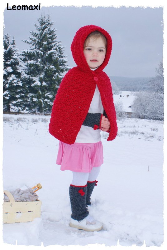 ++ Rotkäppchen ++ Set gehäkeltes Cape und Arm- und Beinstulpen - Bild 7