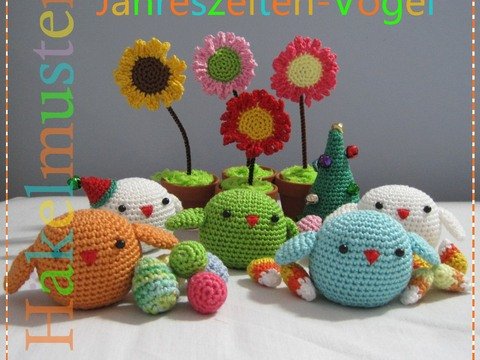 Jahreszeiten-Vögel Amigurumi Häkelanleitung