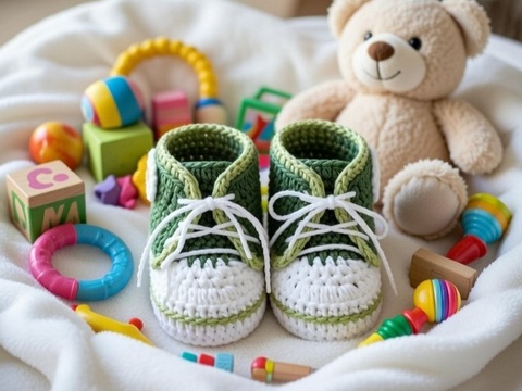 Häkelanleitung Babyschuhe , Turnschuhe