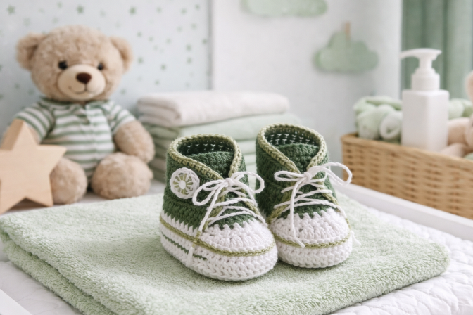 Häkelanleitung Babyschuhe , Turnschuhe - Bild 2