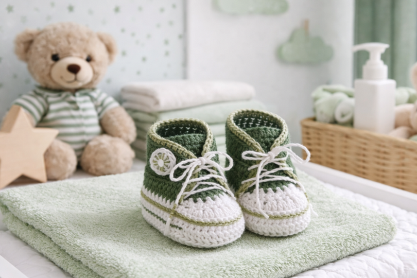 Häkelanleitung Babyschuhe , Turnschuhe