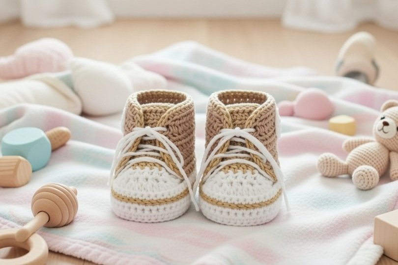 Häkelanleitung Babyschuhe , Turnschuhe