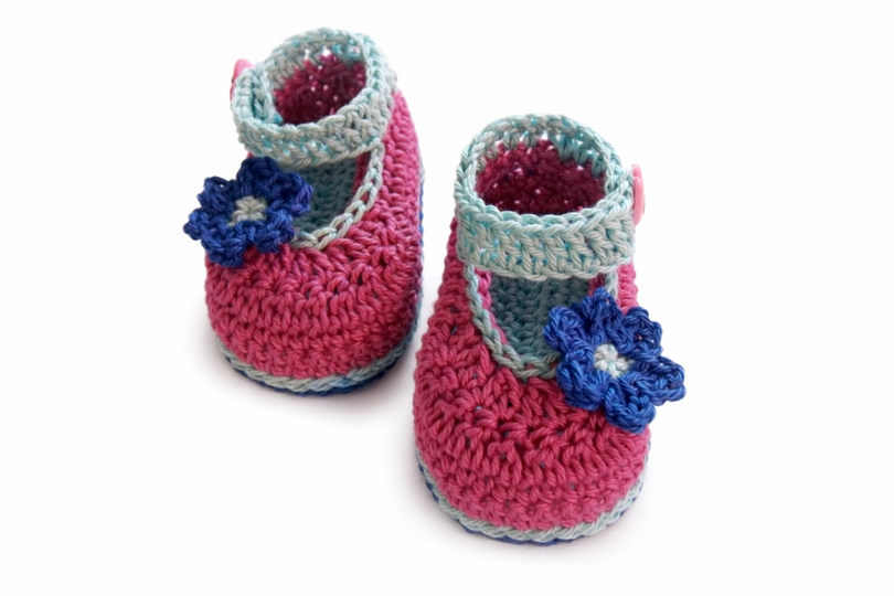 Häkelanleitung Babyballerinas Daisy