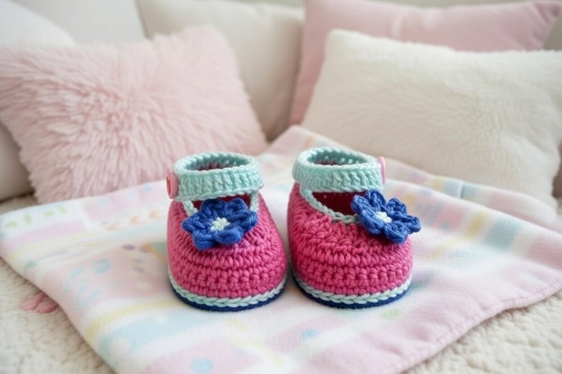 Häkelanleitung Babyballerinas Daisy