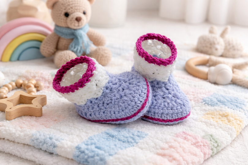 Häkelanleitung Baby Boots, Stiefel