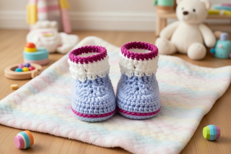 Häkelanleitung Baby Boots, Stiefel