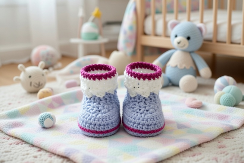 Häkelanleitung Baby Boots, Stiefel