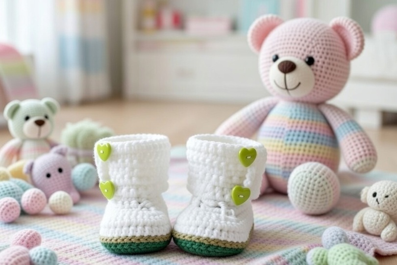 Häkelanleitung Babyschuhe , Stiefel Caroline