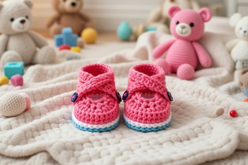 Häkelanleitung Babyschuhe Kim