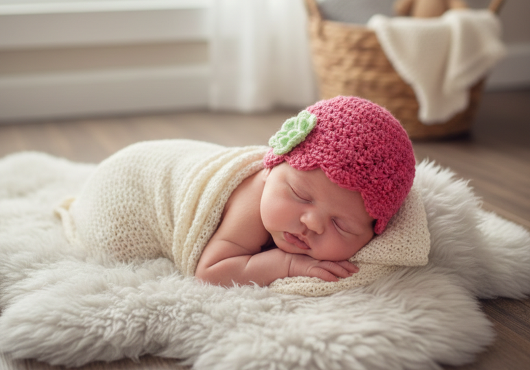 Häkelanleitung Babymütze " Rose "