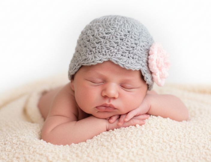 Häkelanleitung Babymütze " Rose "