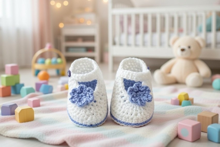 Häkelanleitung Babyschuhe "Spring Time" - Bild 6