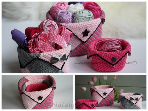 Häkelanleitung für moderne Utensilo Körbchen