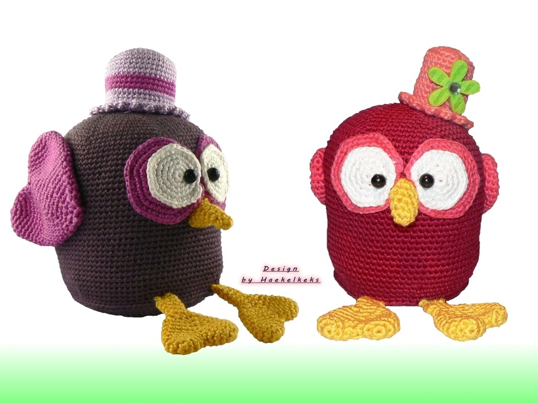Eulen Lotti &amp; Lotta -- Häkelanleitung von Haekelkeks