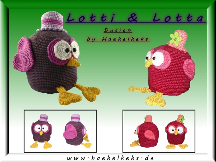 Eulen Lotti & Lotta -- Häkelanleitung von Haekelkeks