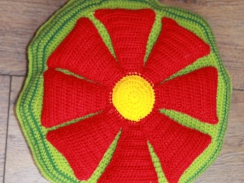 Blumenkissen Häkelanleitung