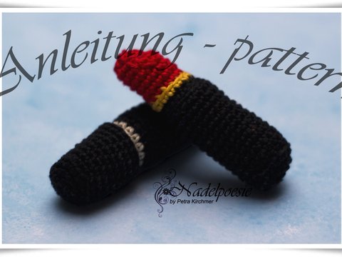 Anleitung Lippenstift Schlüsselanhänger Amigurumi