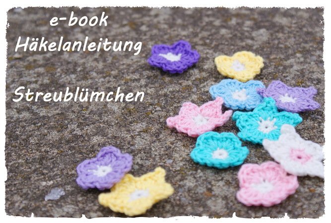 E-book, Häkelblumen 3er Set, Rosaria und 2 Designs Streublümchen