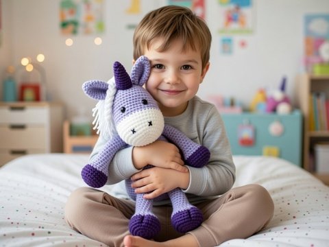 Häkelanleitung  Kuscheltier " Elli Einhorn "