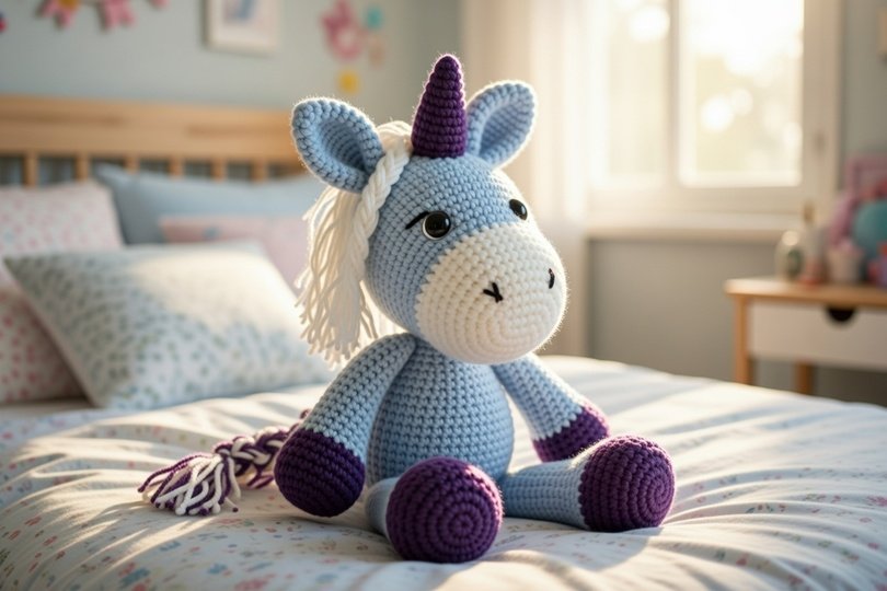 Häkelanleitung  Kuscheltier " Elli Einhorn "
