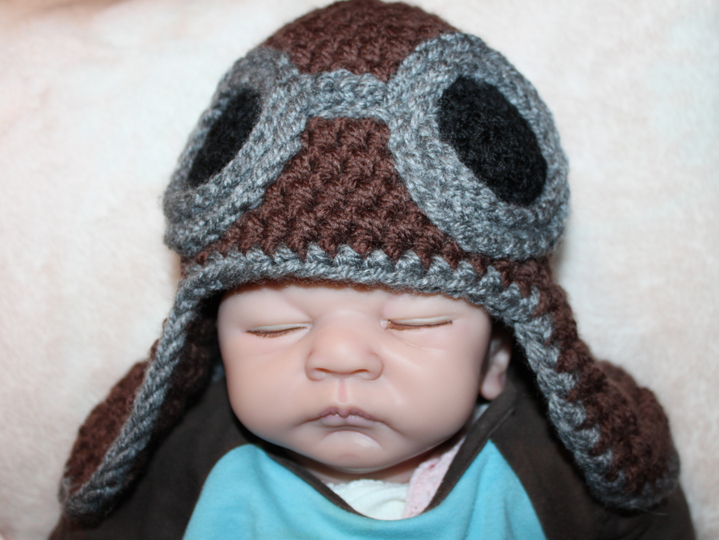 Häkelanleitung Pilotenmütze, Fliegermütze 7 Größen