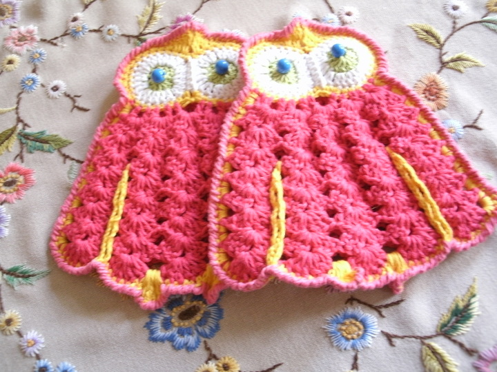 Topflappen Eule Häkelanleitung