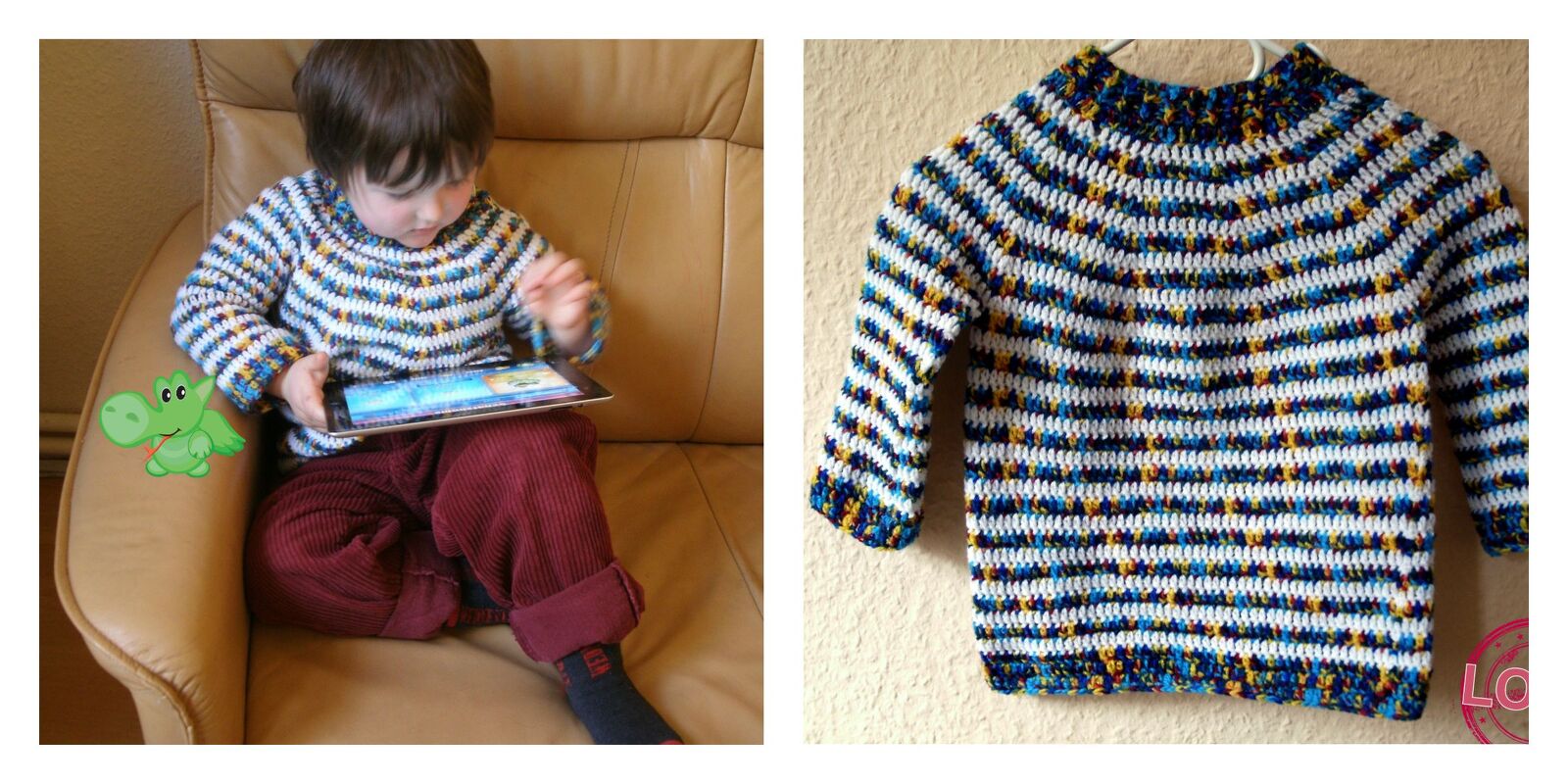 Kinderpulli mit Rundpasse - Häkelanleitung