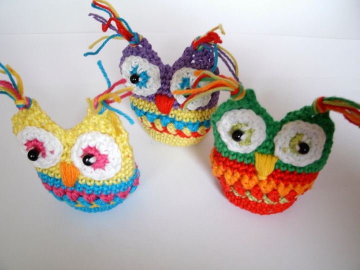 Kleine bunte Eule - Häkelanleitung