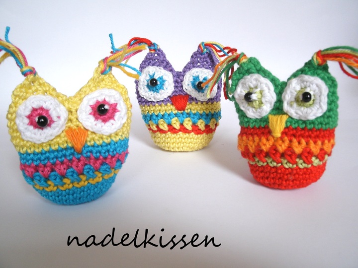 Kleine bunte Eule - Häkelanleitung