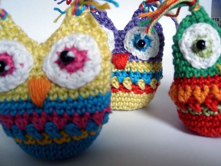 Kleine bunte Eule - Häkelanleitung