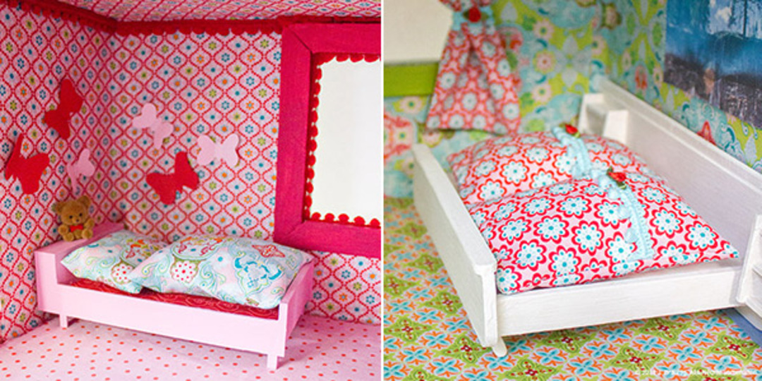 Bettwäsche für das Puppenhaus - Nähanleitung & Schnittmuster kostenlos