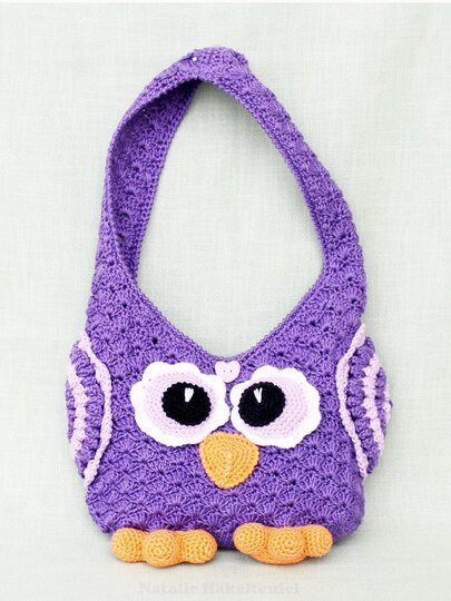 Children's bags "Owl", en/de,  25 cm width x 30 cm height