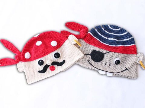 Sommermützen für Babys/Kinder "Zwei Piraten", alle Gr.