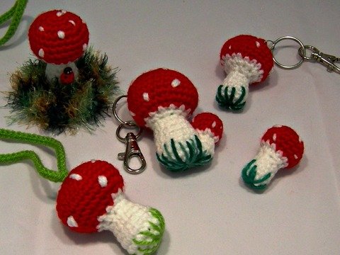 Fliegenpilze im Set, verschiedene Größen und Varianten, Häkelanleitung als PDF