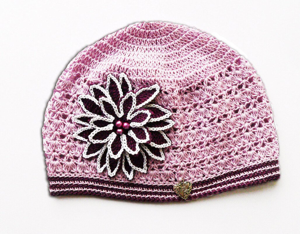 Sommermütze für Babys/Kinder "Große Blume", alle Gr.