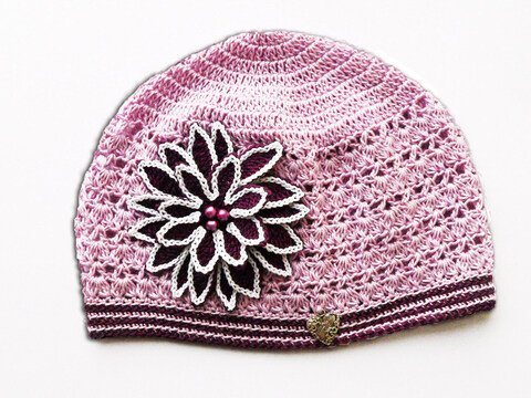 Sommermütze für Babys/Kinder "Große Blume", alle Gr.