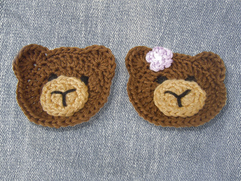 Bear applique crochet pattern