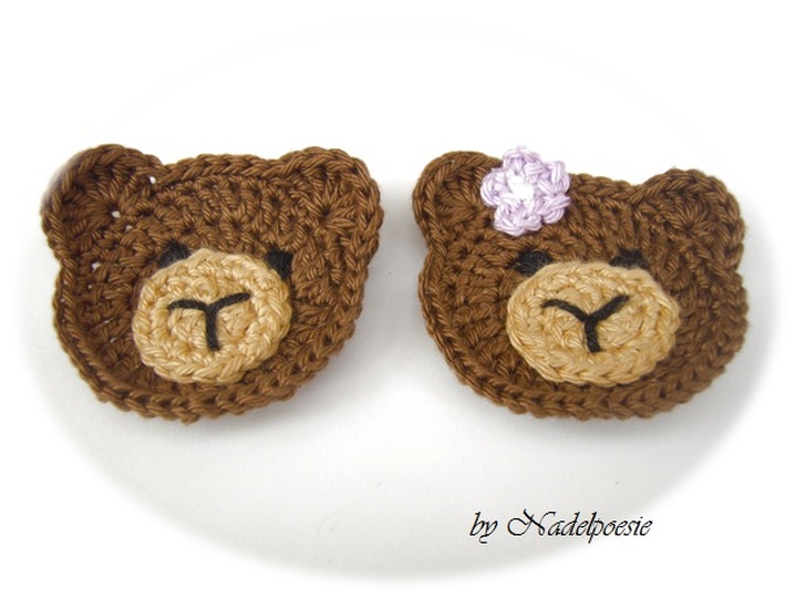 Bear applique crochet pattern