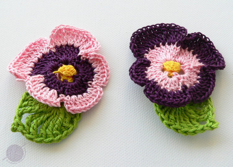 Stiefmütterchen mit den Blättern, 2 Var., ca. 6 cm x 4 cm