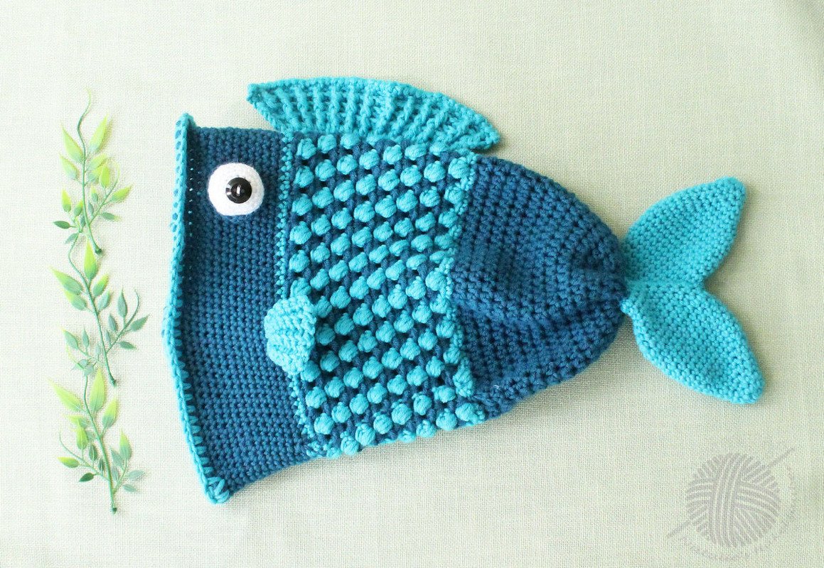 Fish hat "Big Fish" (all sizes, bobble pattern) - Image 2