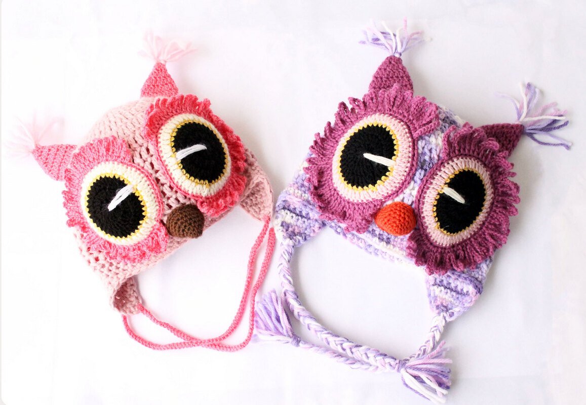 Wintermütze "Eule" (alle Gr., 2 Varianten)