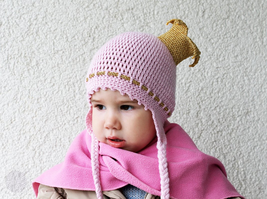 2 in 1: Kindermütze + Fäustlinge "Prinzessin" - Bild 2