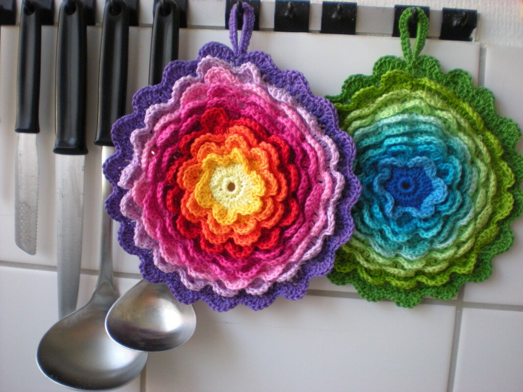 Häkelanleitung - Topflappen Vintage