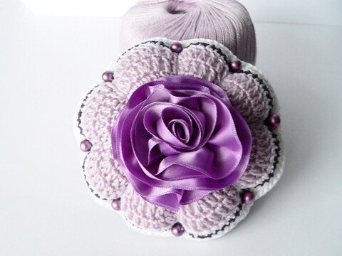 Nadelkissen "Zarte Rose", Gr. ca. 11 cm