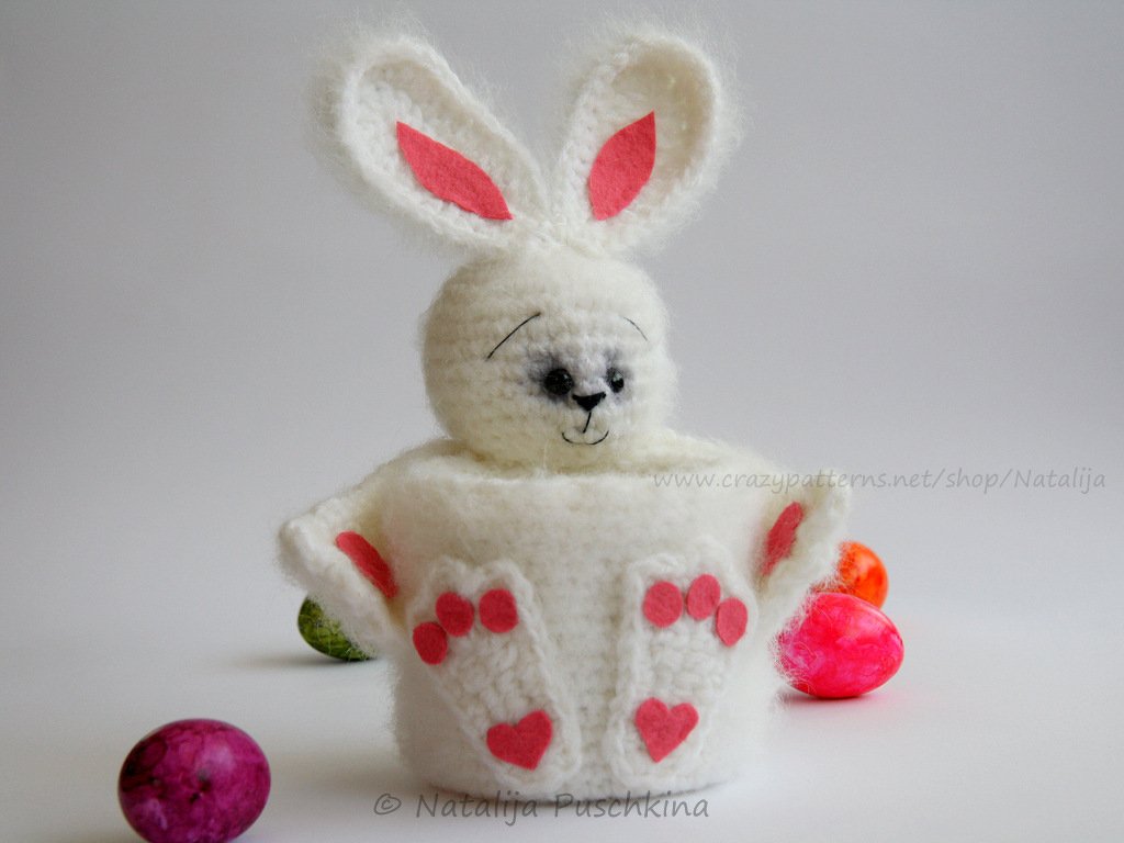 Gehäkeltes Osterkörbchen "Hase" - Häkelanleitung - Bild 5