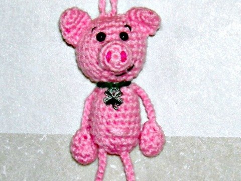 Taschenbaumler Glücks - Schweinchen Häkelanleitung als PDF