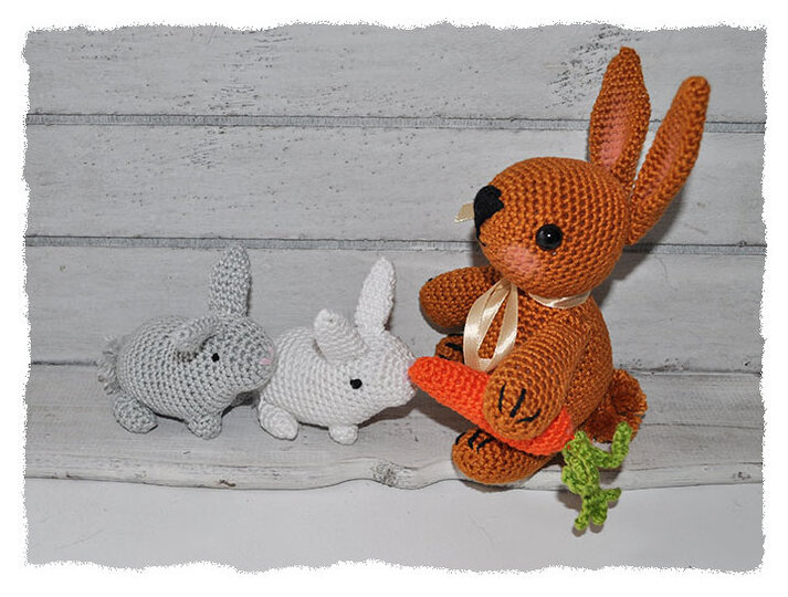 E-Book - Häkelanleitung - Hasi Hansi und Friends - Hase - Kaninchen - Karotte - Salat
