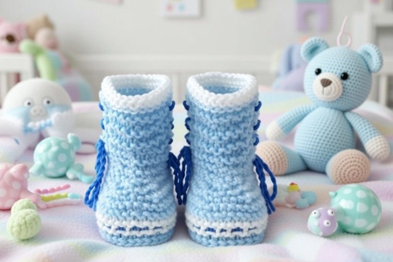 Strickanleitung Babyschuhe, Stiefel "Marie"