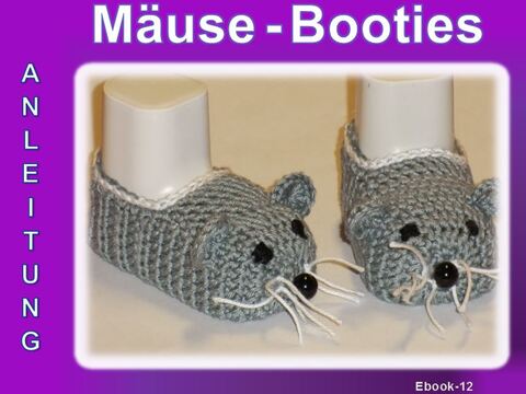 Baby Mäuse Booties Häkelanleitung
