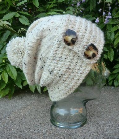 Beanie Mütze mit Bommel Strickanleitung